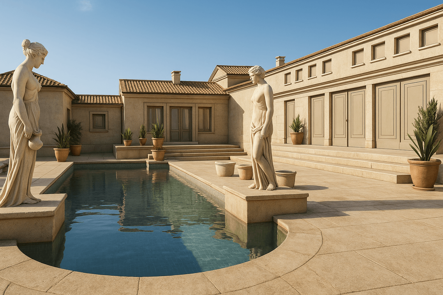 Roman-Inspired Pool Visualization - After
